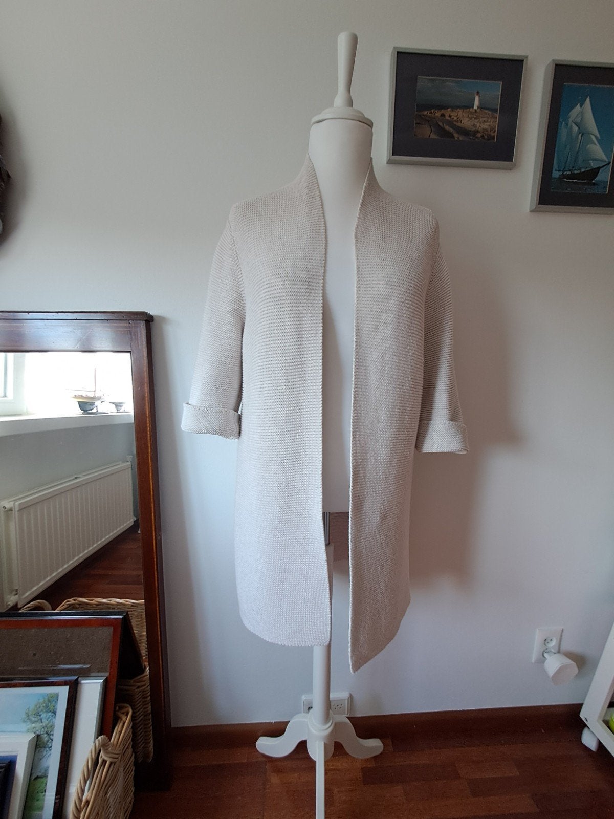 Purdey lichtbeige vest met 3/4 mouwen, maat 44, Beige, Maat 42/44 (L), Nieuw, Ophalen of Verzenden