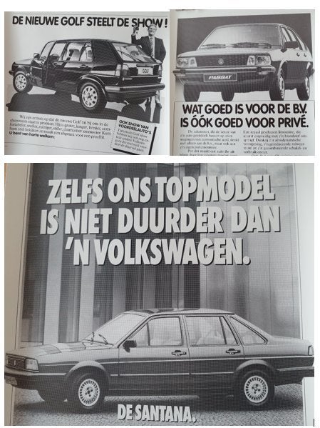 Vintage VW Golf Mk2, Passat en Santana Reclame Posters, Rechthoekig Staand, Verzenden, Zo goed als nieuw, A1 t/m A3