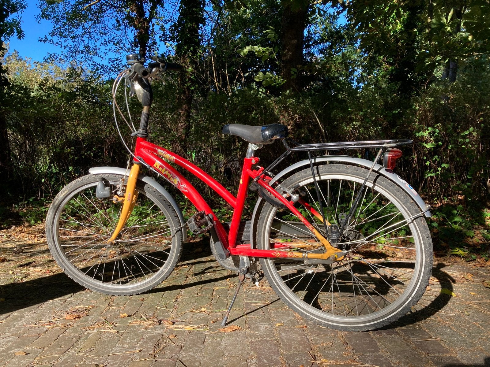 Kinderfiets Batavia Dragon, knijprem, 3 versn., licht, slot, Fietsen en Brommers, Ophalen, Gebruikt, Velgrem, 16 tot 20 inch