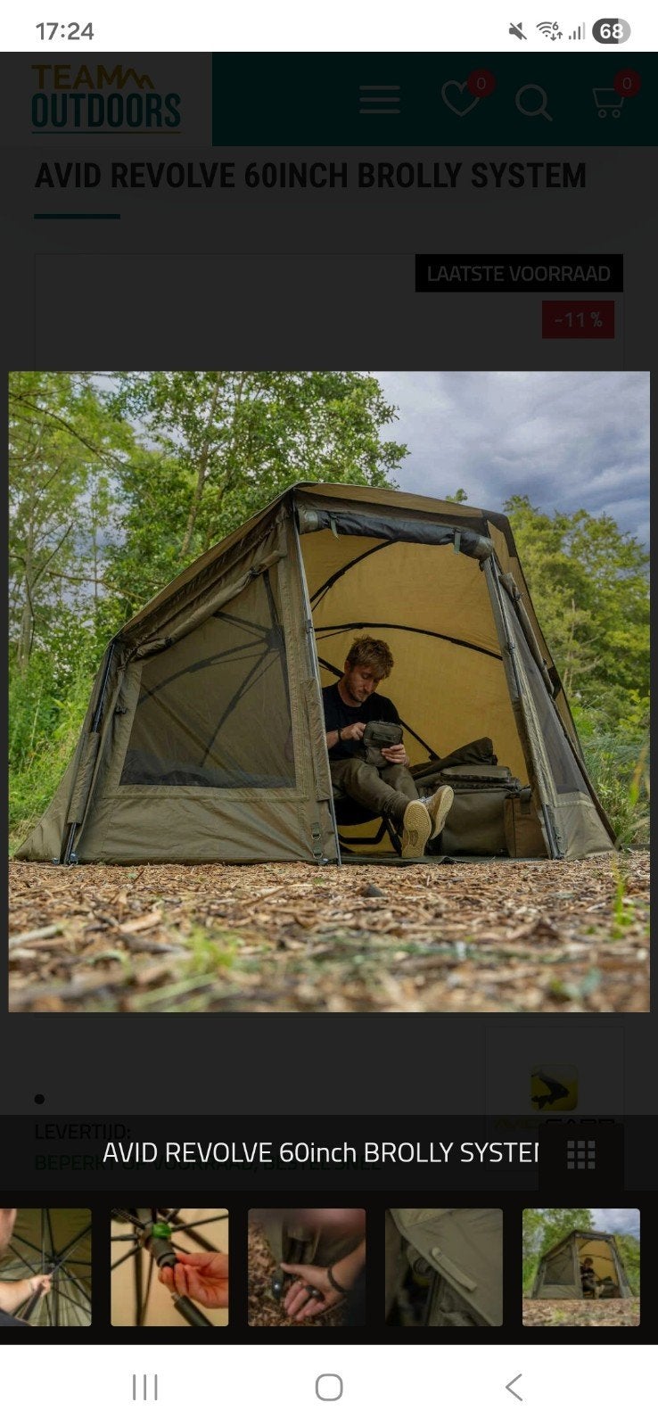 avid brolly, Watersport en Boten, Ophalen, Zo goed als nieuw, Overige typen