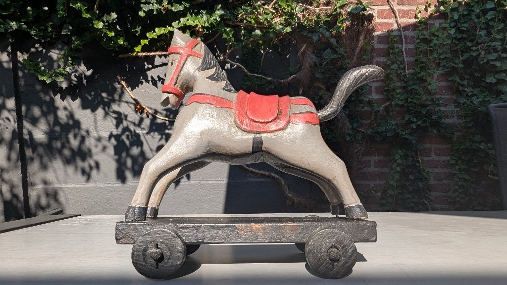 Houten paard op wielen, Ophalen of Verzenden