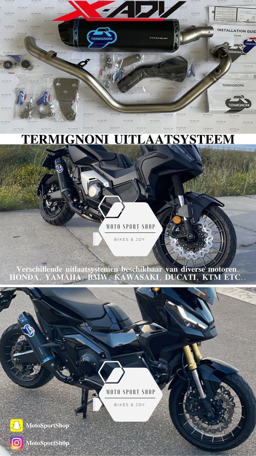 X-ADV Termignoni full systeem, Motoren, Ophalen, Nieuw