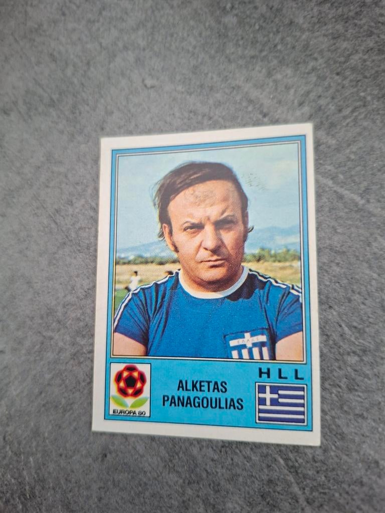 Panini sticker Euro 80 Italia. Alketas Panagoulias Grienland, Verzenden, Zo goed als nieuw, Sticker
