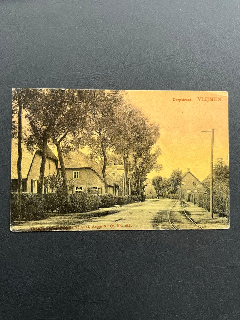 Vlijmen Tulpkaart Berkers Verbunt - Dorpstraat, Ophalen of Verzenden, Voor 1920, Gelopen, Noord-Brabant