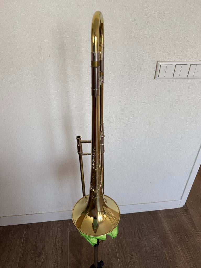 Professionele jazz trombone se shires Michael Davies 2b, Ophalen, Zo goed als nieuw, Tenor, Met koffer