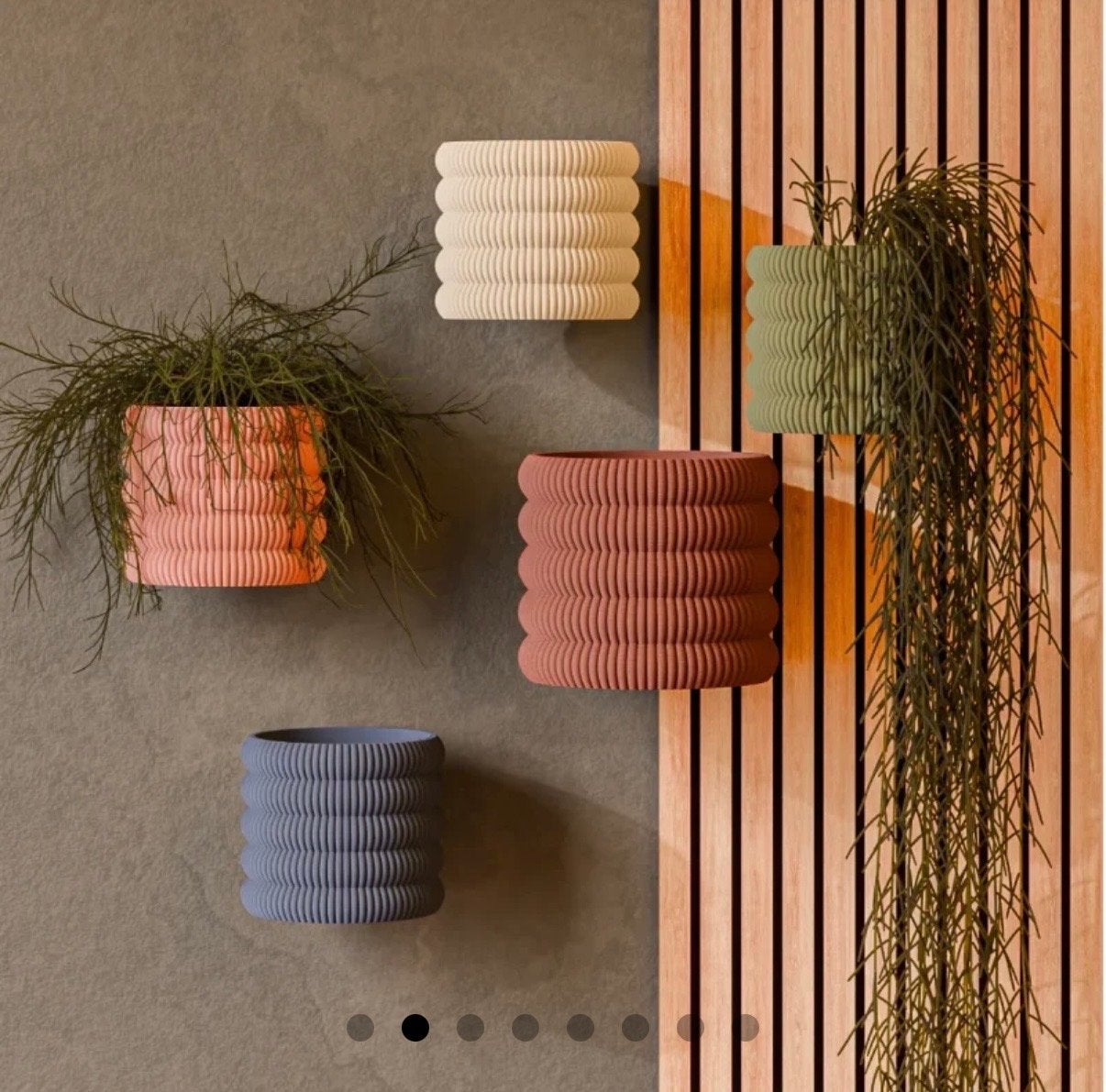Diverse 3D geprinte bloempotten en hangpotten, Kunststof, Gebruikt, Rond, Binnen