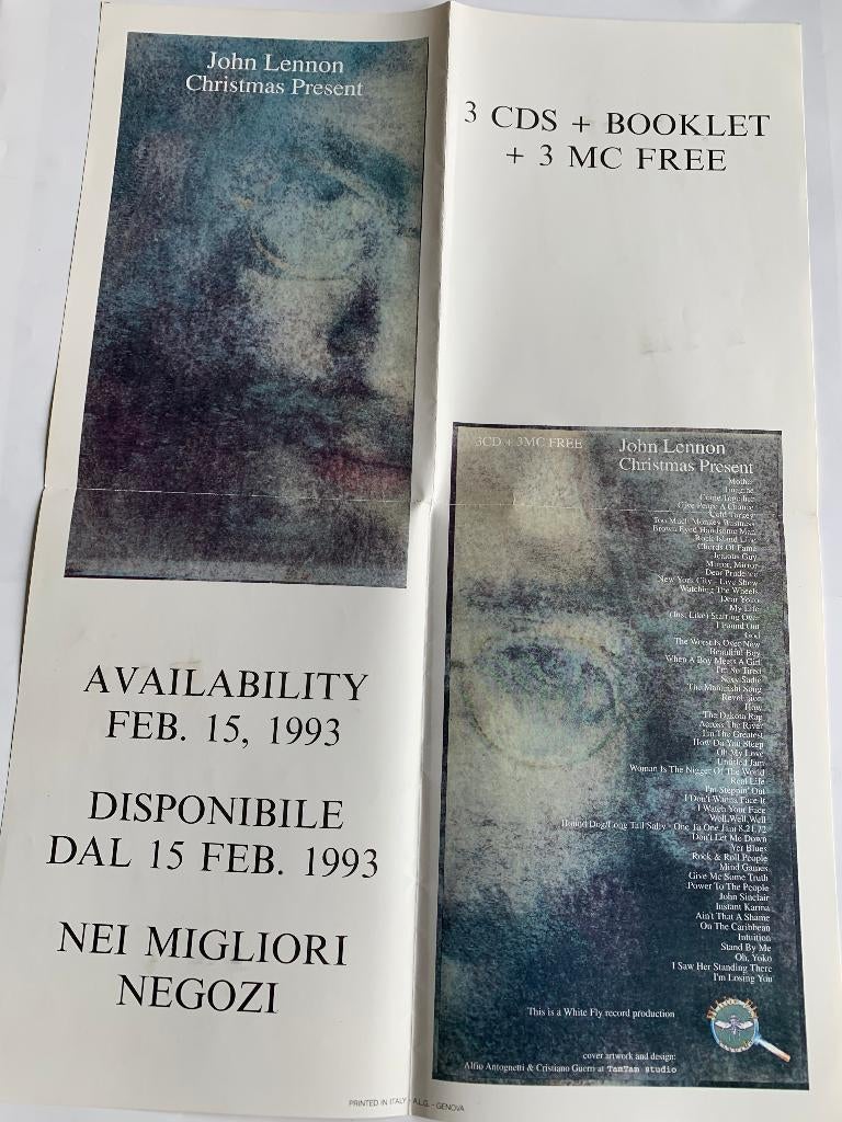 John Lennon - Christmas present ( promotie poster), Verzenden, Zo goed als nieuw, Poprock