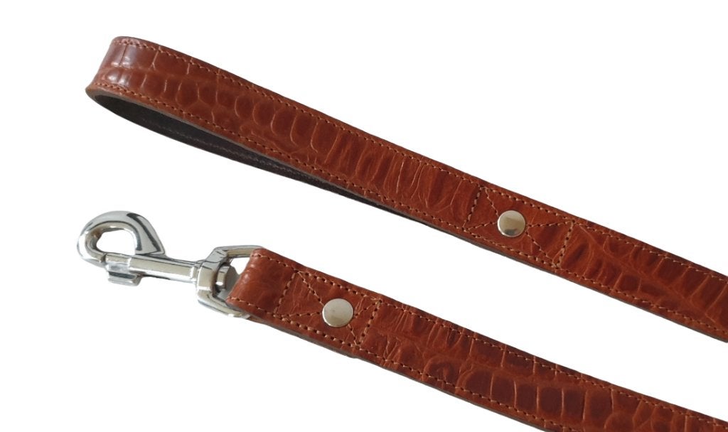 ALOKE Lederen Hondenriem Cognac Croco L 105 cm KOOPJE!!!, Dieren en Toebehoren, Ophalen of Verzenden, Nieuw, Hondenriem