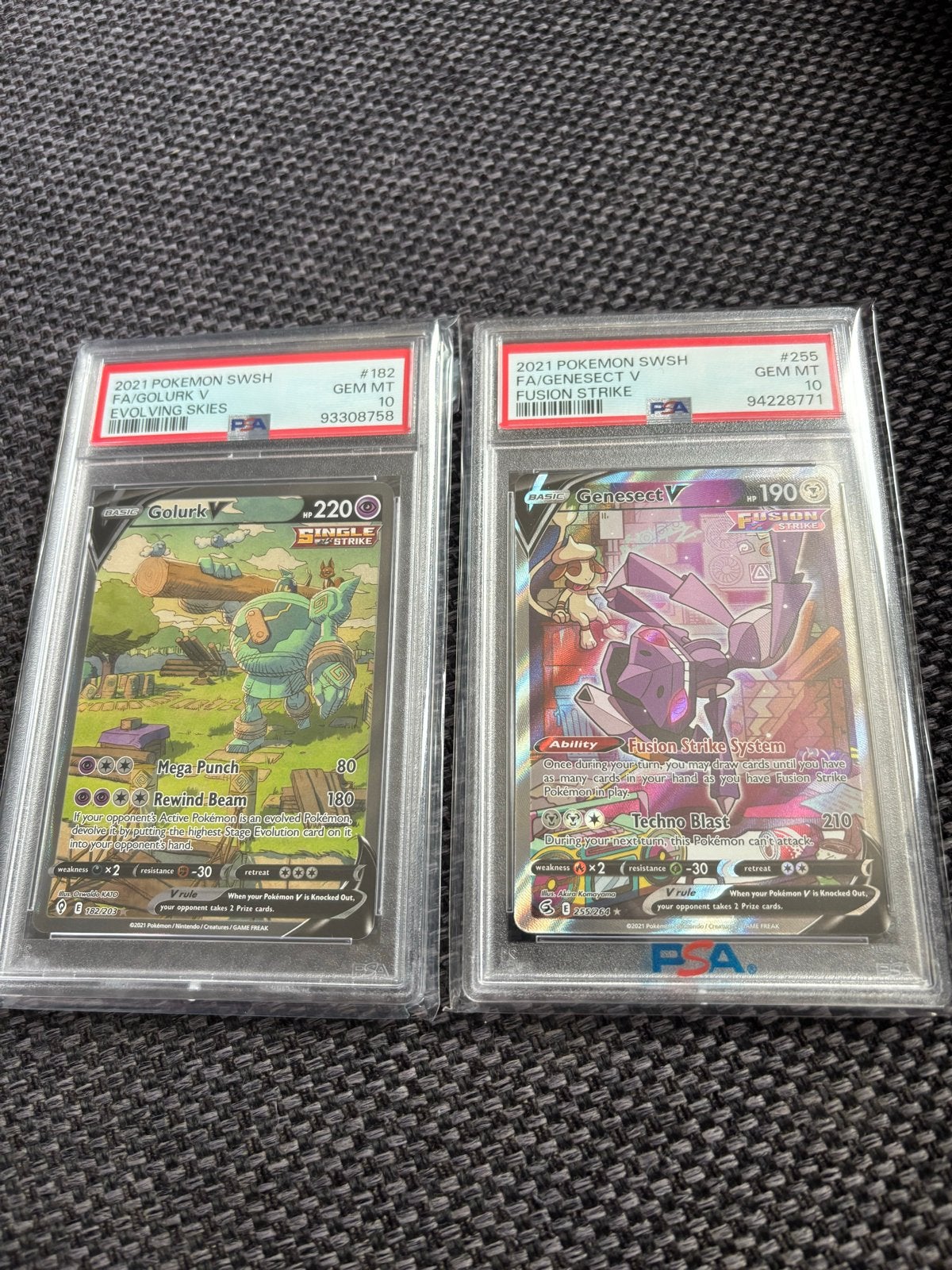 PSA 10 Golurk V & Genesect V Pokémon kaarten, Verzenden, Meerdere kaarten