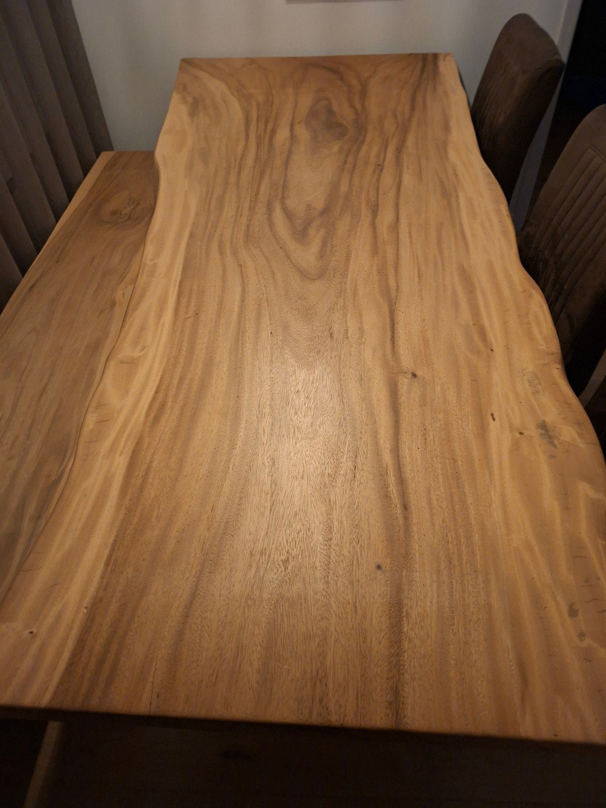 Boomstam houten  Eettafel 100x221., Ophalen, Rechthoekig, 50 tot 100 cm
