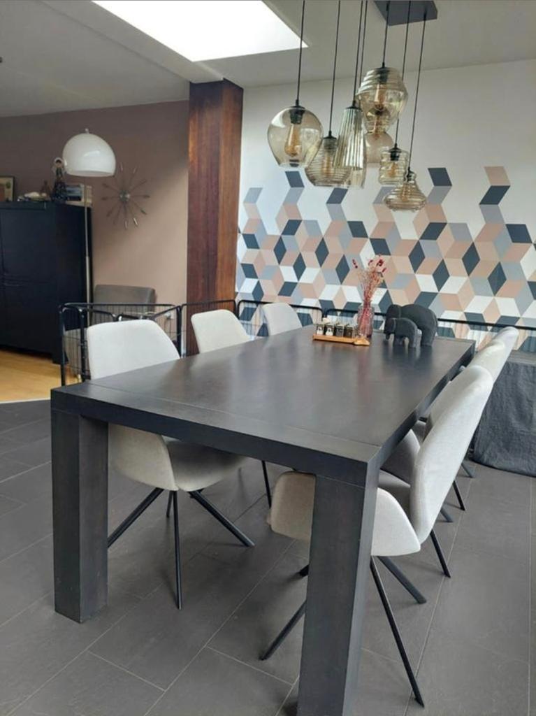 Te koop tafel en stoelen van Goossens, Ophalen of Verzenden, Zo goed als nieuw, Rechthoekig, 50 tot 100 cm