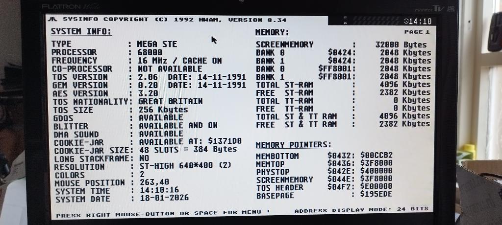 Zoldervondst: Atari Mega STe met TOS 2.06 en 4Mb RAM., Computers en Software, Ophalen, Atari
