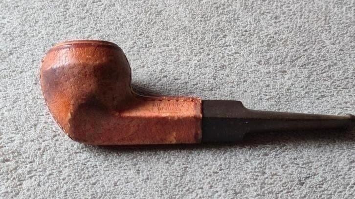 Vintage Sir Henry Deluxe pijp, rookpijp - leer bekleed -13cm, Verzamelen, Rookartikelen, Aanstekers en Luciferdoosjes, Ophalen of Verzenden