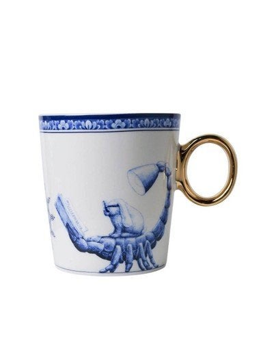 Heinen Delfts Blauw mok sterrenbeeld Schorpioen 300 ml, Overige merken, Keramiek, Delftsblauw, Heinen Delfts Blauw