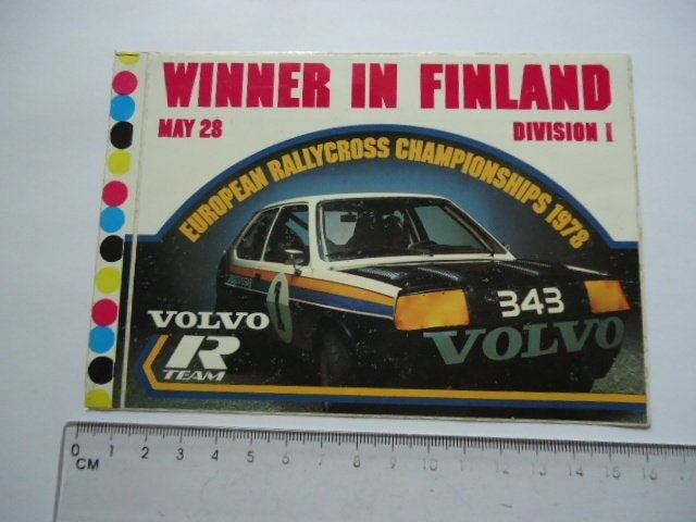 sticker 1978 Volvo Rallycross 343 rally autocross oldtimer, Verzenden, Zo goed als nieuw, Auto of Motor