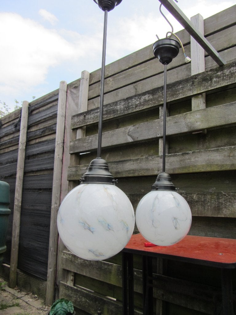 2 PRACHTIGE IDENTIEKE ART DECO LAMPJES, Huis en Inrichting, Lampen | Plafondlampen, Ophalen, Gebruikt, Art deco