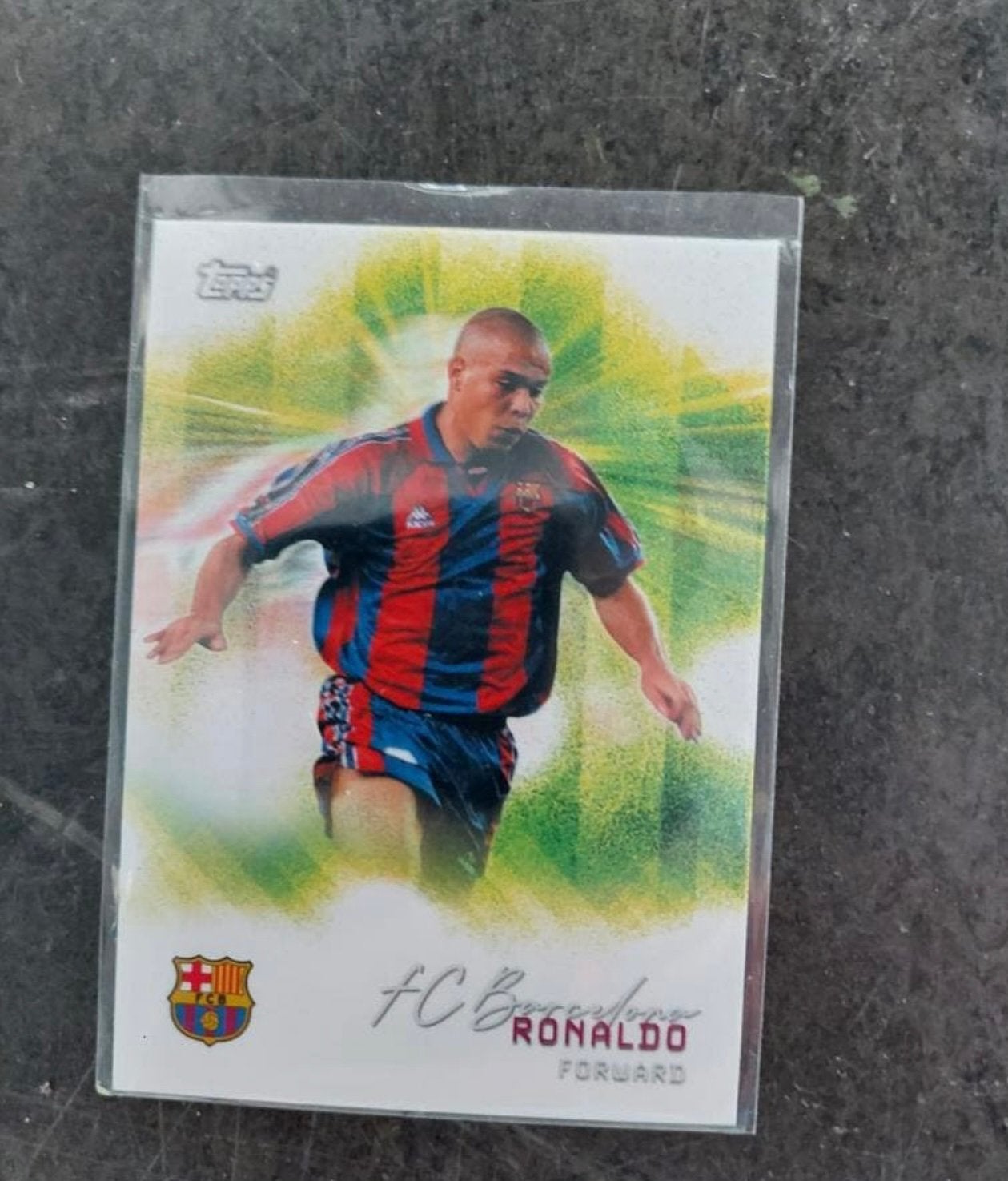 Ronaldo Nazario FC Barcelona Topps, Ophalen of Verzenden, Zo goed als nieuw, Plaatje