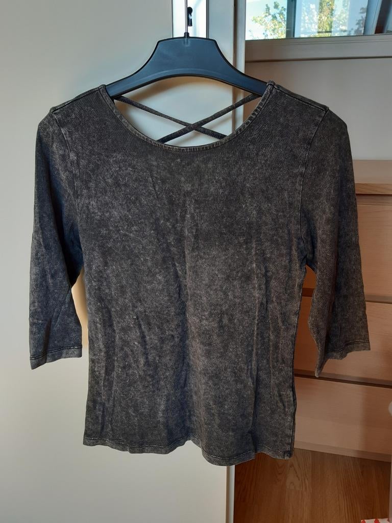 maat 146 / 152  Grijs - wit gemêleerd shirt met rugdetail, Meisje, Coolcat, Ophalen of Verzenden, Zo goed als nieuw