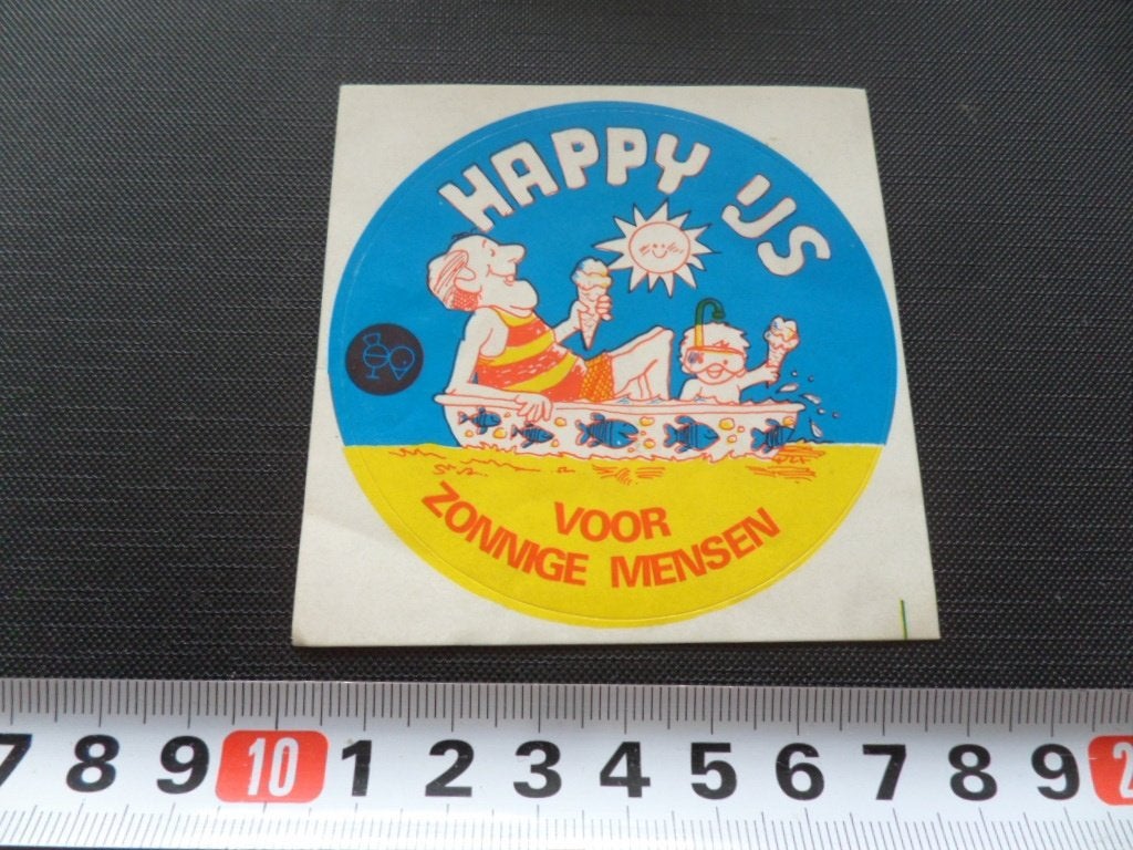 sticker HAPPY IJS voor zonnige mensen strip kinderbadje, Ophalen, Zo goed als nieuw