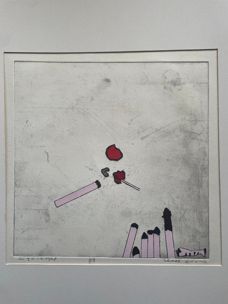 Renee Bouws Cigaretje? (hand gesigneerd), Dagelijks leven, 25 cm, 1950 - 1999, Ophalen of Verzenden