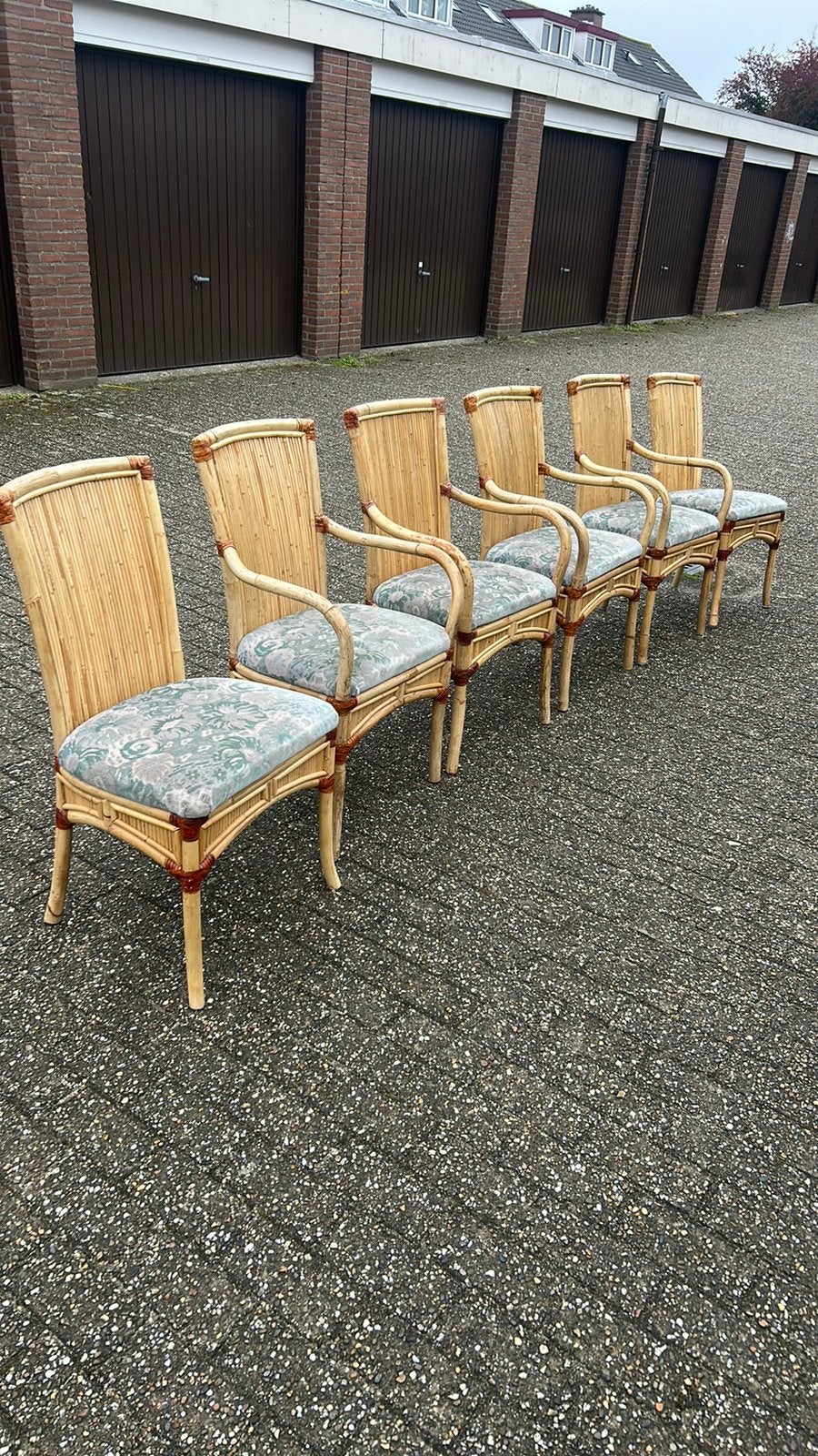 Stoelen rotan / stoelen van bamboe vintage 6 stuks, Antiek en Kunst, Antiek | Meubels | Stoelen en Banken, Ophalen