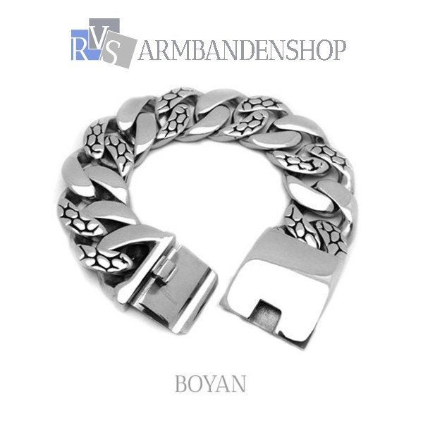 Rvs staal sieraden armbanden biker stalen RVS zilver, Verzenden, Nieuw, Zilver, Staal