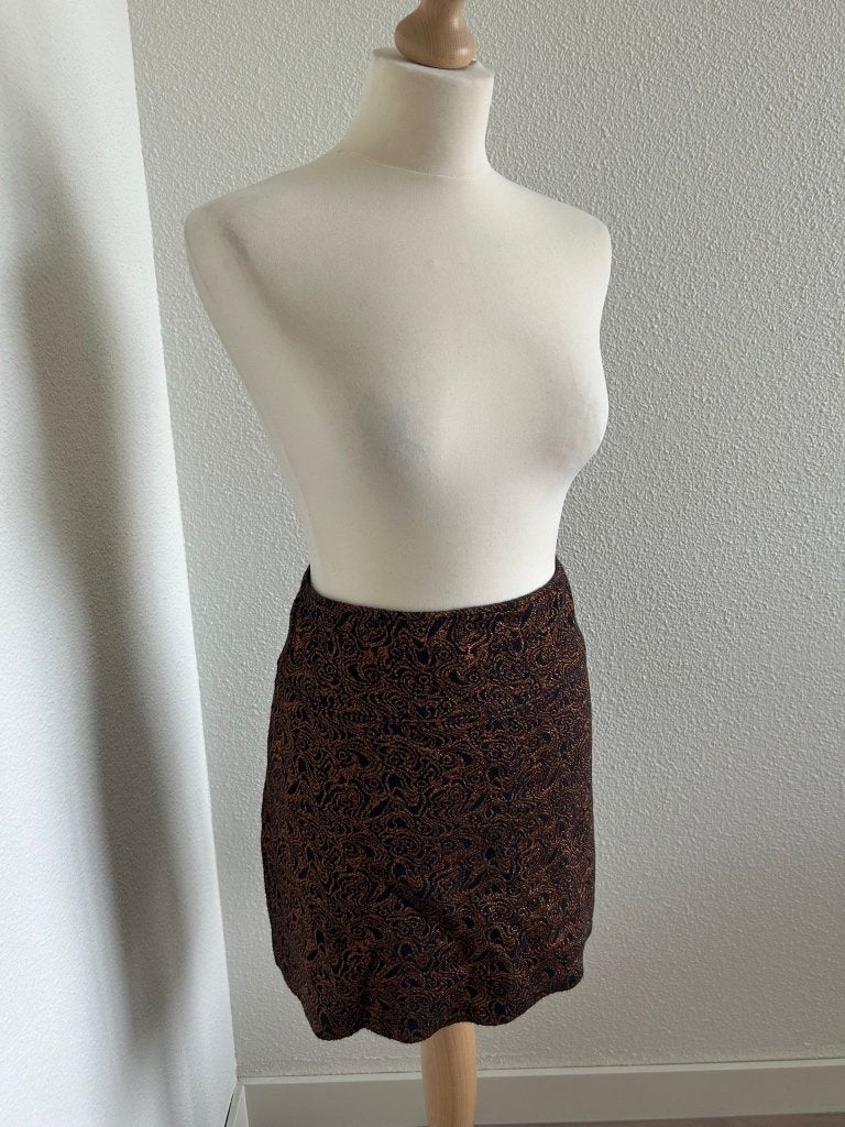 King Louie maat S brozen glitter rok 322, Zwart, Ophalen of Verzenden, Zo goed als nieuw, Knielengte