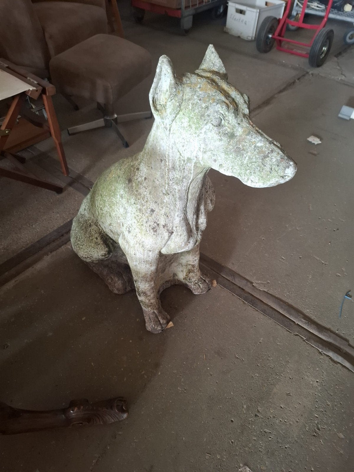Betonnen Mechelse Herder Beeld - Tuinbeeld Hond, Tuin en Terras, Ophalen, Gebruikt, Beton, Dierenbeeld