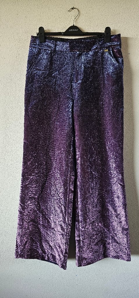 paarse glitter POM Amsterdam Broek Maat 42 (25926), Kleding | Dames, POM Amsterdam, Paars, Maat 46/48 (XL) of groter, Ophalen of Verzenden