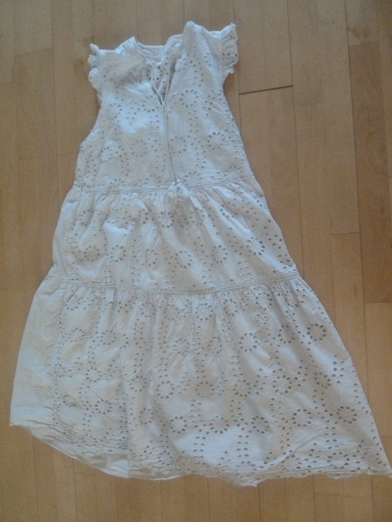 Made in Italy creme gevoerde lange zomerjurk. Maat S, Made in Italy, Overige kleuren, Ophalen of Verzenden, Zo goed als nieuw
