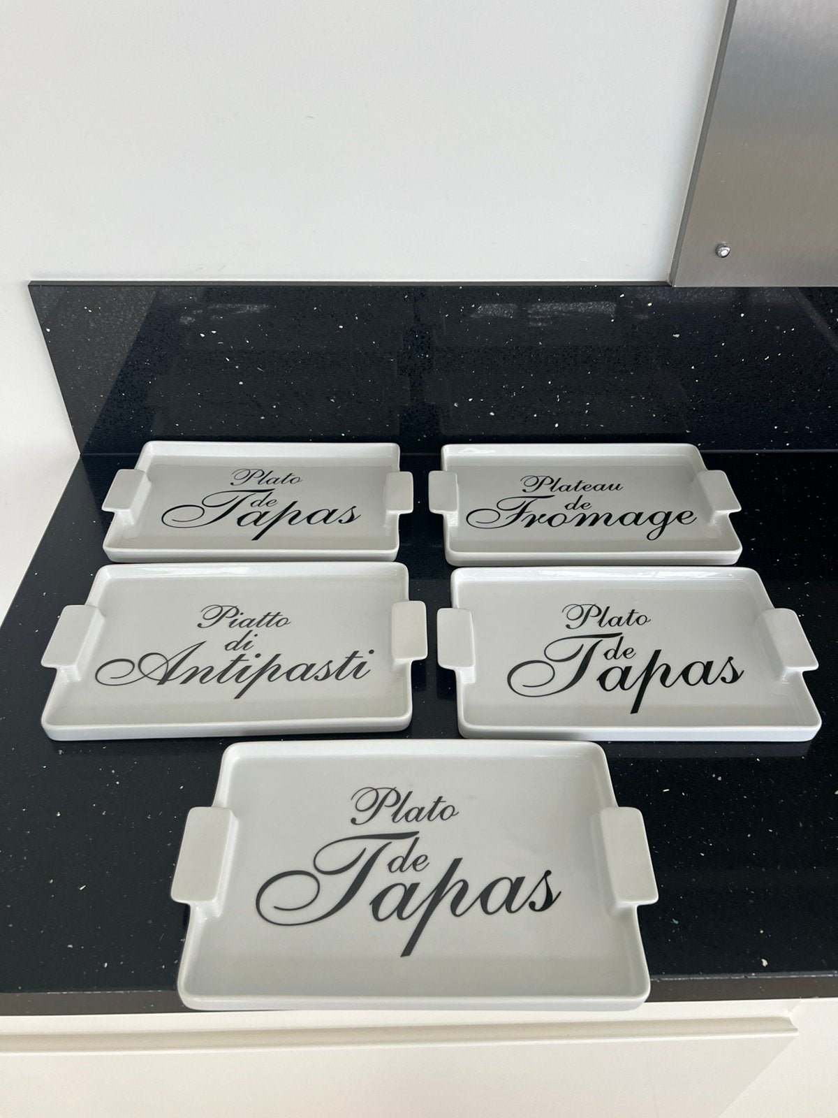 Nieuw / Gusta Serveer plateau ' de Tapas' - Wit Set van 5, Ophalen of Verzenden, Nieuw
