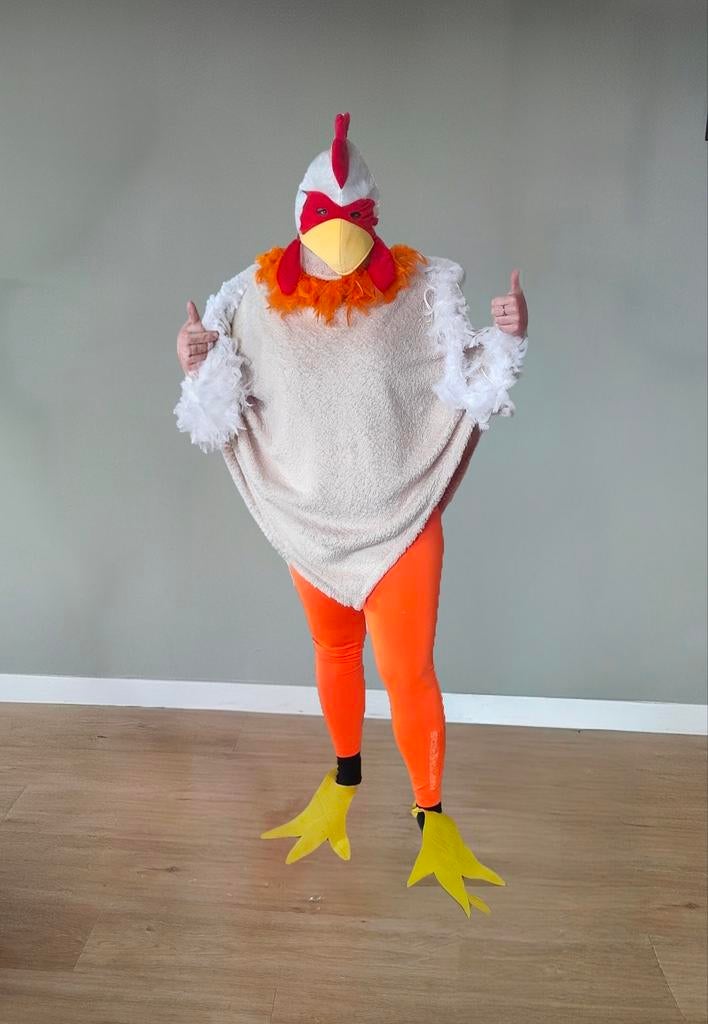 4 complete kippenpakken loopgroep, Kleding | Dames, Carnavalskleding en Feestkleding, Gedragen, Kleding, Carnaval, Maat 42/44 (L)