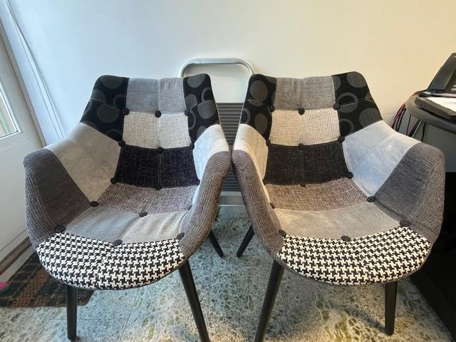 Zuiver Twelve Patchwork - Stoel - Grijs - Set van 2, Ophalen, Gebruikt, Twee, Eetkamerstoel twelve patchwork Polyester grijs