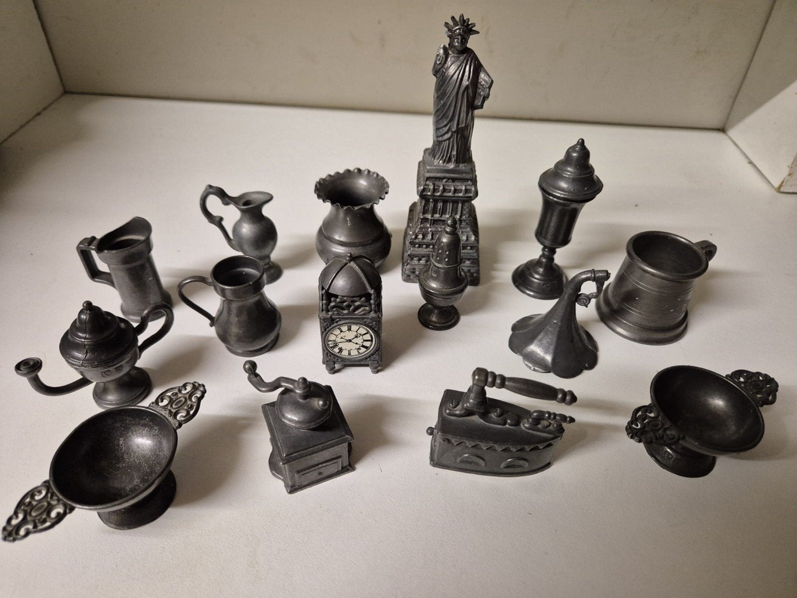 Set antieke tinnen miniatuurtjes - Nostalgie, Ophalen of Verzenden