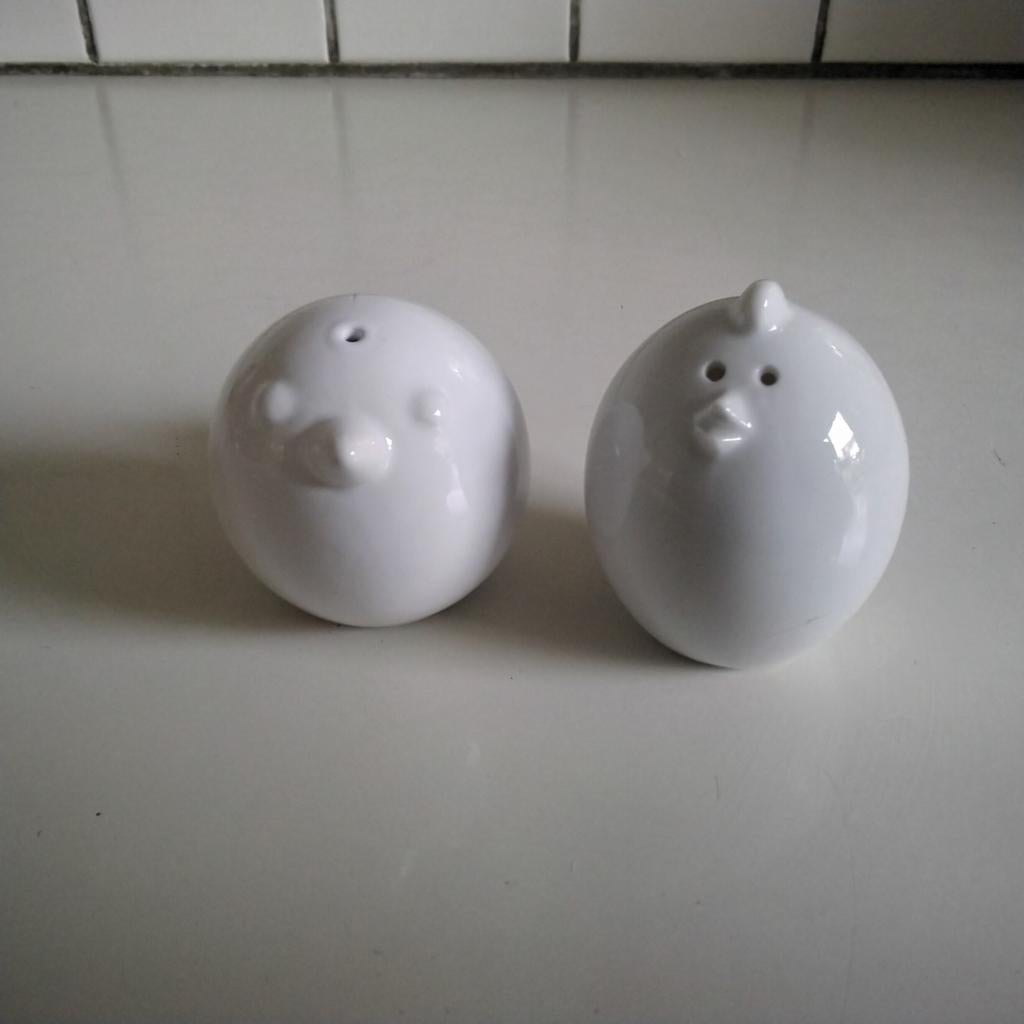 Peper en zoutstel  kippen, Ophalen of Verzenden, Rechthoekig