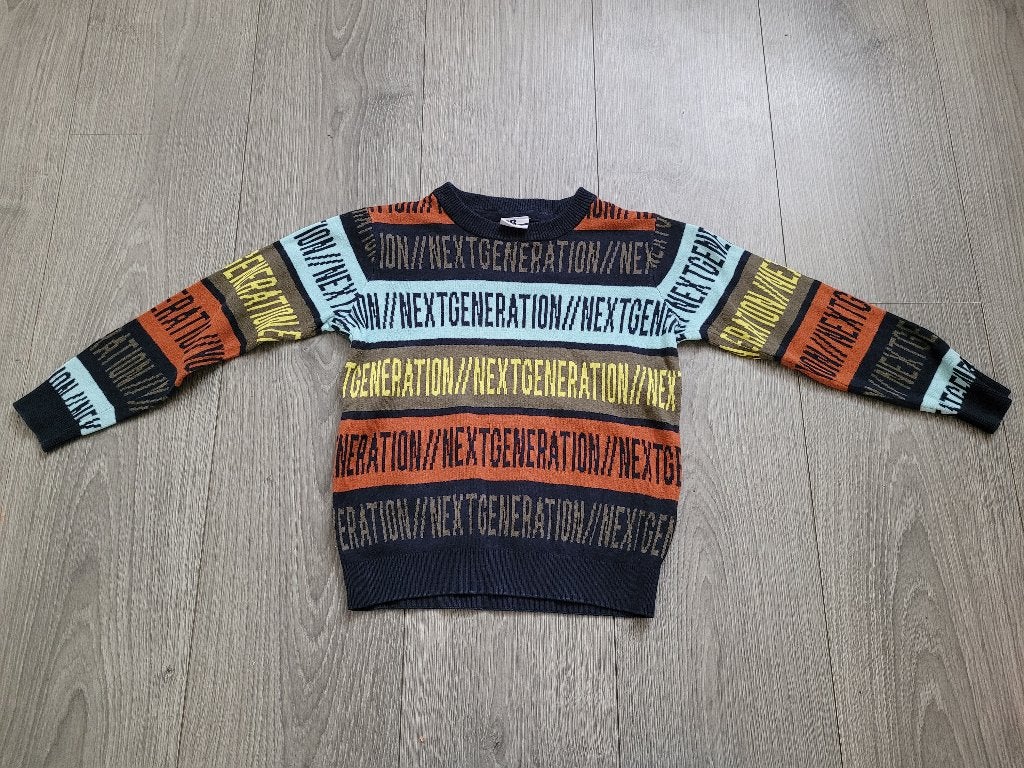 SCAMPS & BOYS gebreide trui met tekst maat 104 ~ CP3050, Kinderen en Baby's, Gebruikt, Trui of Vest, Jongen, Scamps & Boys