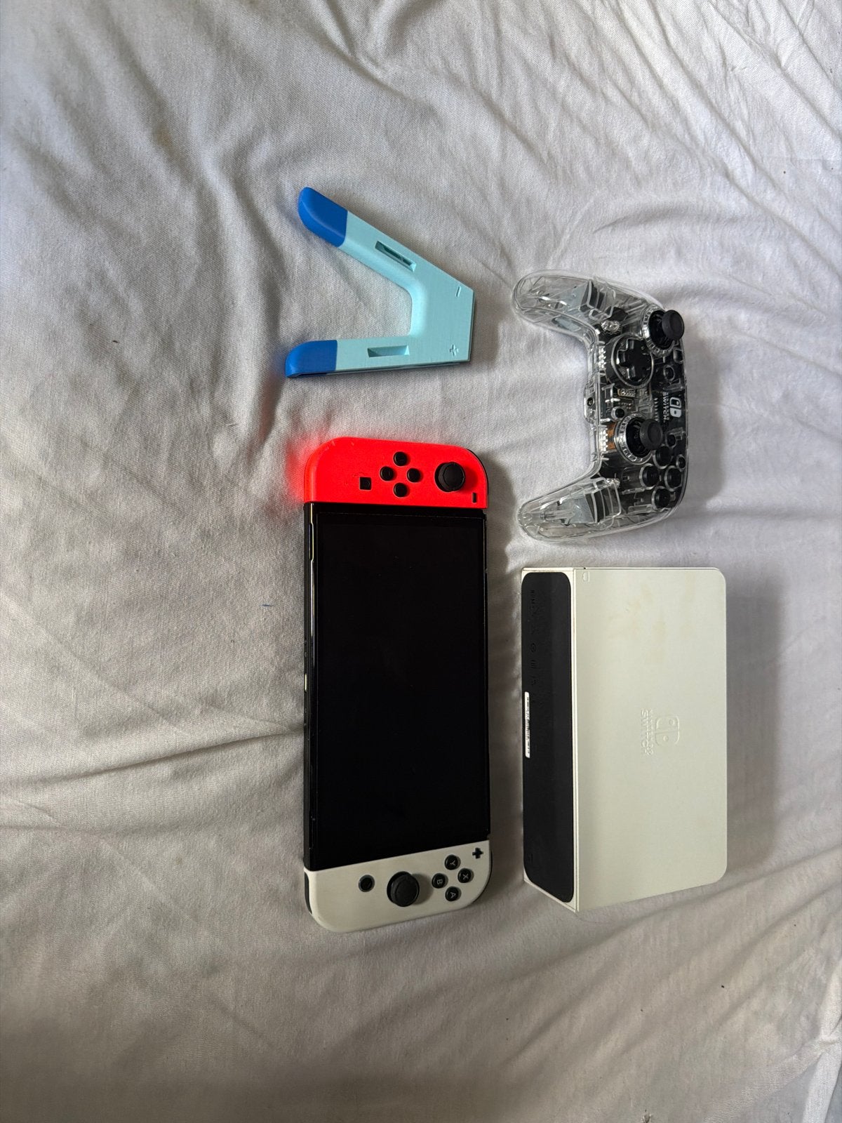 Nintendo Switch OLED met extra controller en accessoires, Spelcomputers en Games, Spelcomputers | Nintendo Switch, Ophalen of Verzenden
