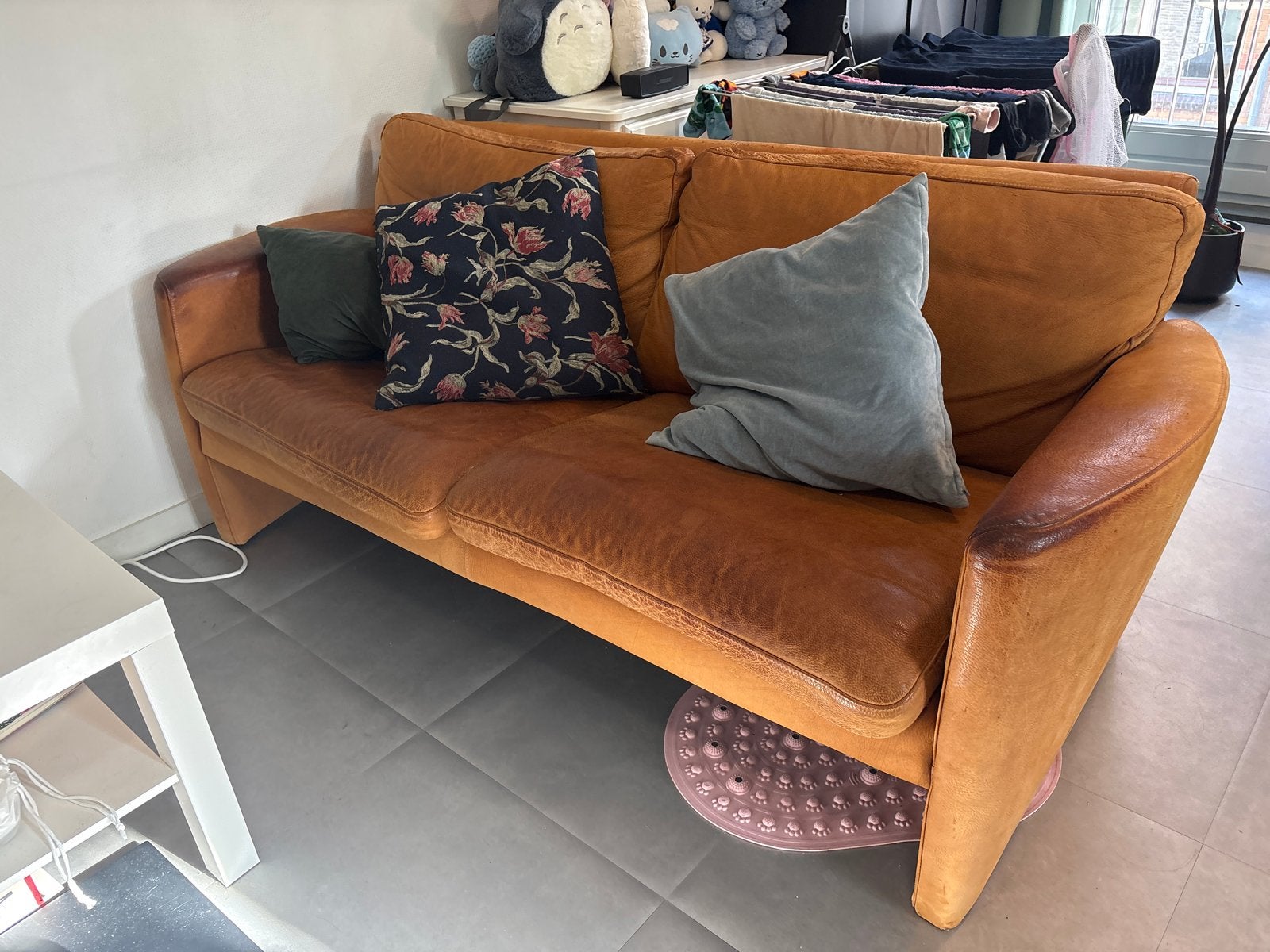 Leren tweezitsbank - 180x80 cm, Ophalen, Gebruikt, 150 tot 200 cm, Tweepersoons