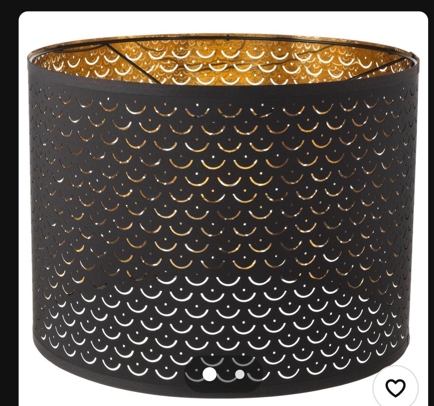 2 Zwarte lampenkap Ikea met goudkleurige binnenkant, Ophalen, Rond