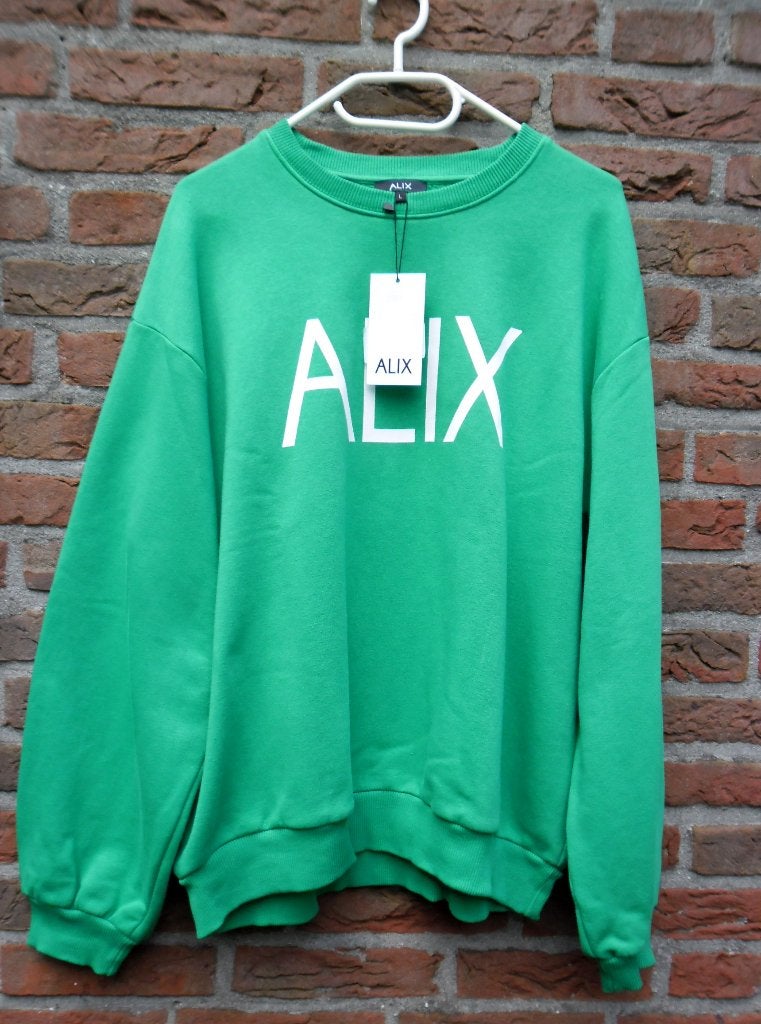Alix The Label groene sweater met Alix print maat L, Alix the label, Maat 42/44 (L), Nieuw, Ophalen of Verzenden