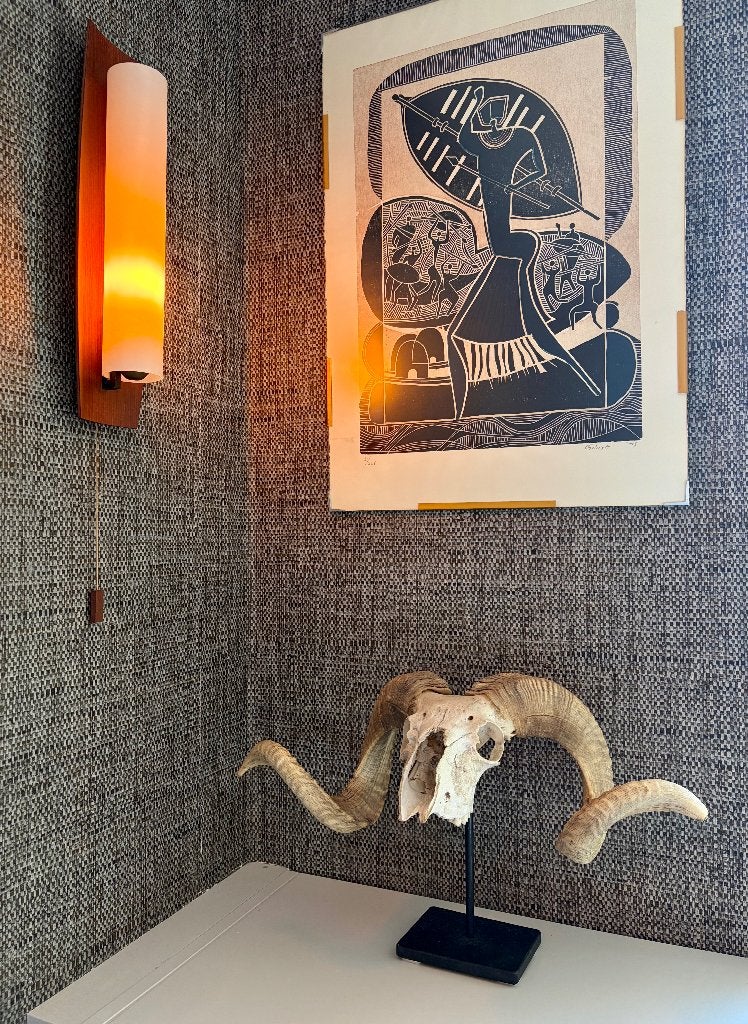 Ram schedel met hoorns. Op standaard. Rams hoorn., Ophalen of Verzenden, Gebruikt, Overige soorten, Schedel