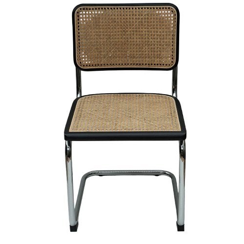 12x Thonet stijl Cesca Breuer buisframe stoel rotan webbing, Hout, Zwart, Bauhaus Japandi Scandinavisch vintage design, Nieuw