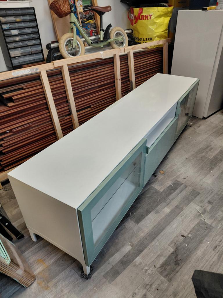 IKEA Besta TV meubel 180x40x48cm met deuren en lade, Ophalen, Gebruikt, 150 tot 200 cm, Minder dan 100 cm