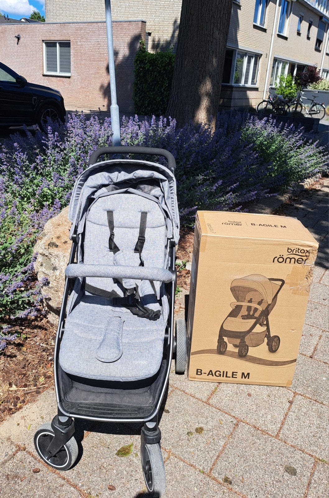 Britax Römer B-Agile M buggy kleur Elephant grey, Verzenden, Zo goed als nieuw, Overige merken, Zonnekap