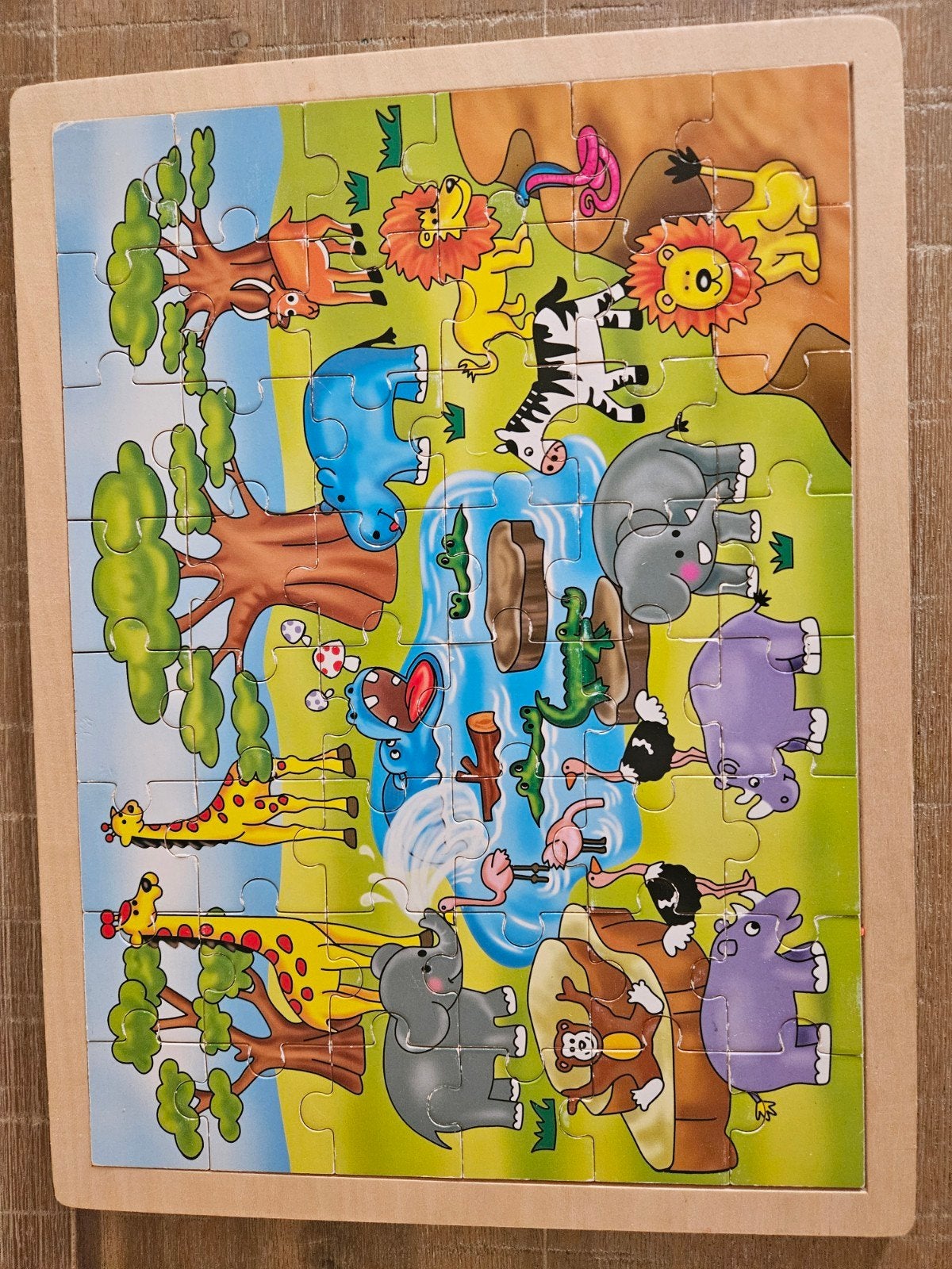 Houten puzzel dieren, 48 stukjes, Ophalen, 10 tot 50 stukjes, 2 tot 4 jaar