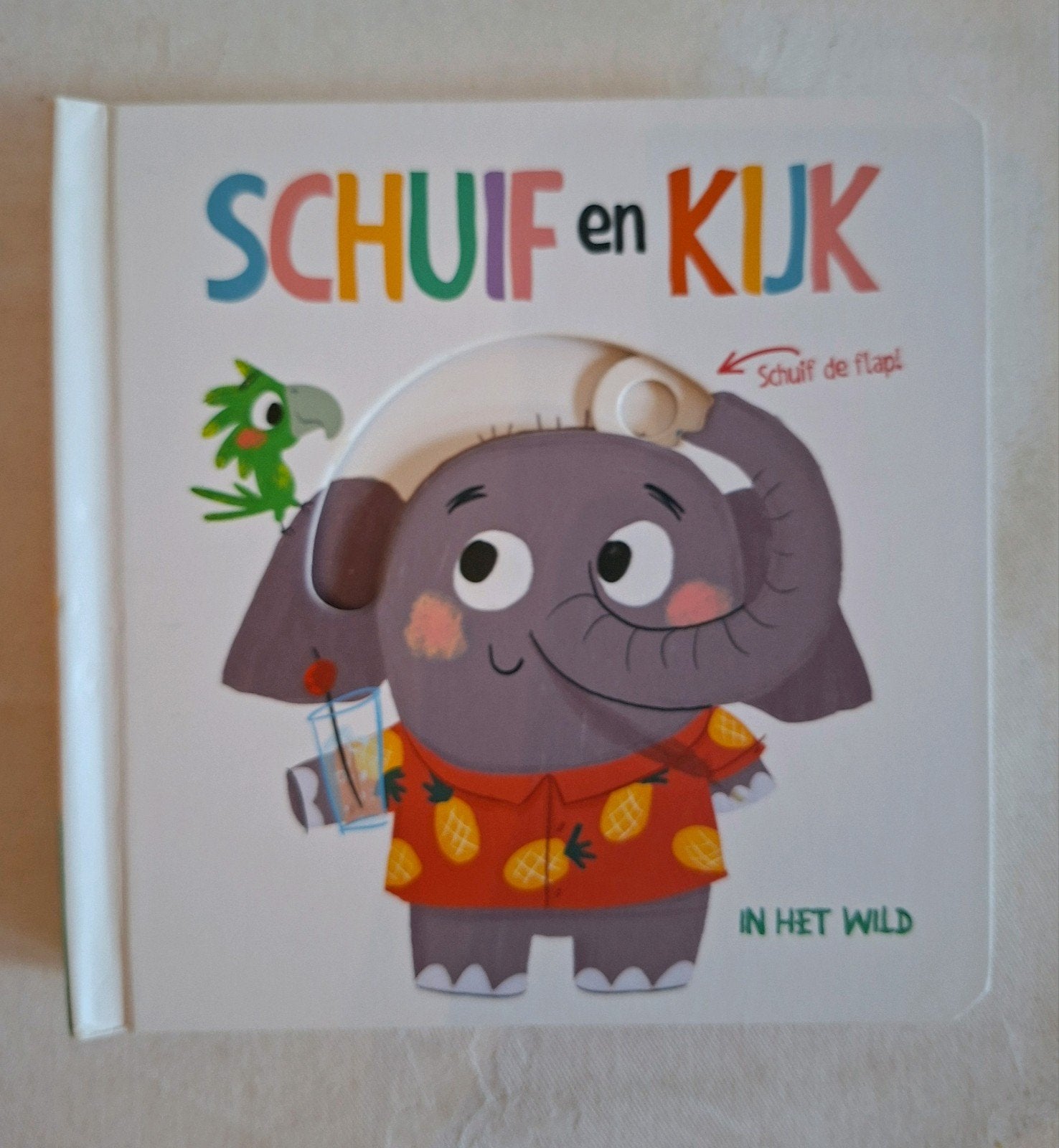 SCHUIF en KIJK , in het wild, Boeken, Ophalen of Verzenden, Zo goed als nieuw, Uitklap-, Voel- of Ontdekboek, 1 tot 2 jaar