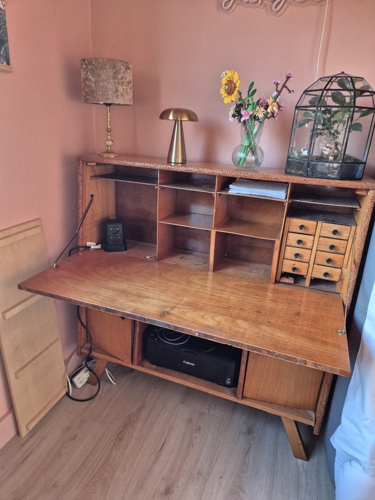Vintage secretaire / bureau, Ophalen, Gebruikt, Mid century Scandinavisch Deen design