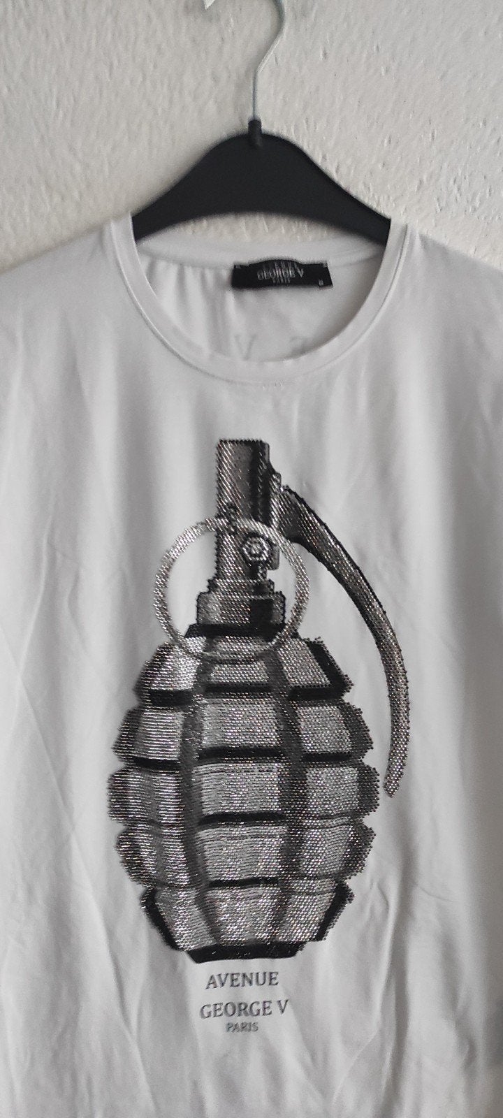 George V Paris T-shirt met granaatprint - Maat M, Maat 48/50 (M), Ophalen of Verzenden, Zo goed als nieuw, Wit