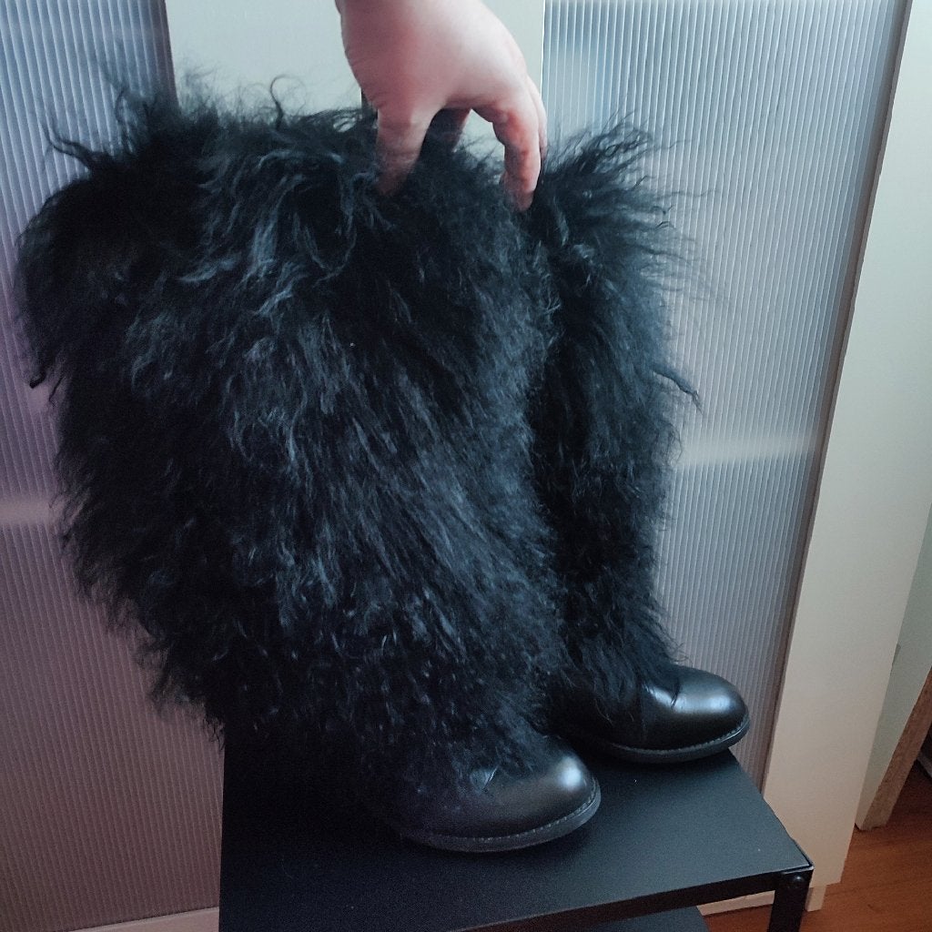Rudsak Canadese winterlaarzen Yeti boots imitatiebont, mt 39, Hoge laarzen, Zwart, Ophalen of Verzenden, Rudsak