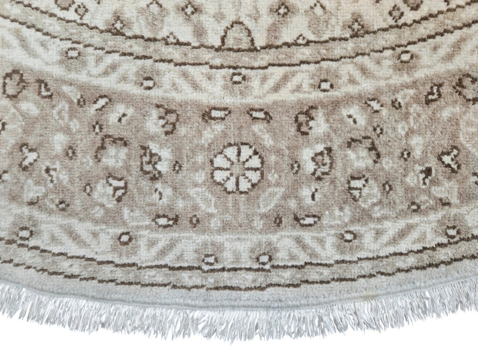 Handgeknoopt rond wol tapijt Kayseri floral 200x200cm, Gebruikt, Rond, Www.hypepopup.nl, Ophalen of Verzenden